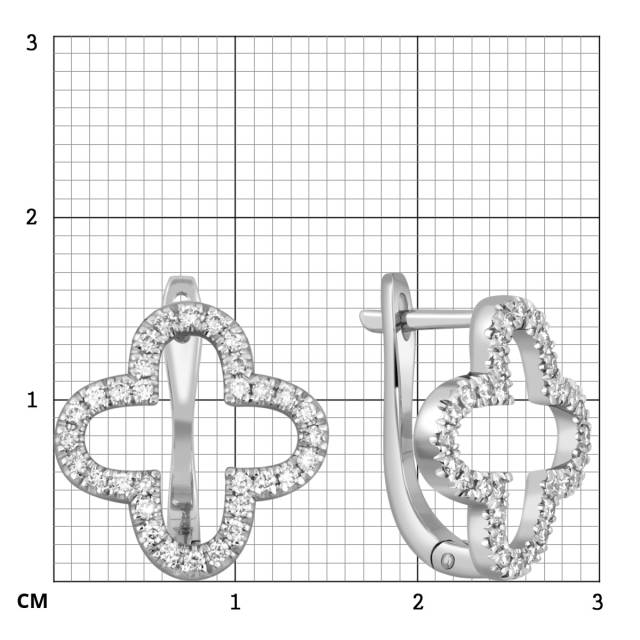 Серьги из белого золота с бриллиантами (050793)