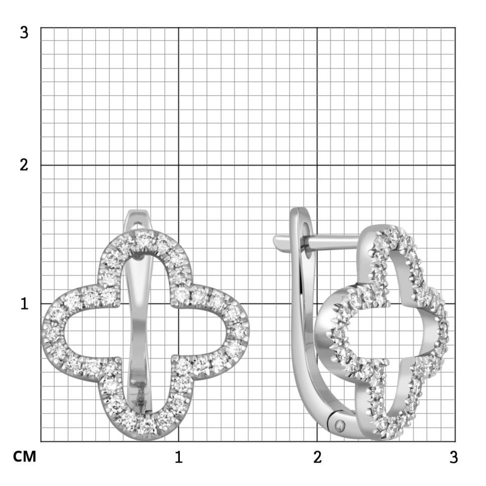 Серьги из белого золота с бриллиантами (050793)