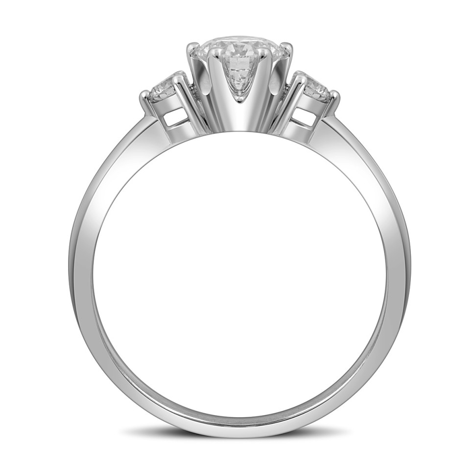 Помолвочное кольцо из белого золота с бриллиантами (052664)