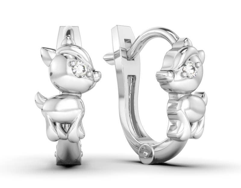 Серьги из белого золота с бриллиантами (052981)