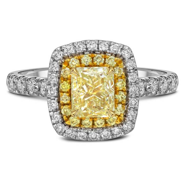 Помолвочное кольцо из белого золота с бриллиантами (054918)