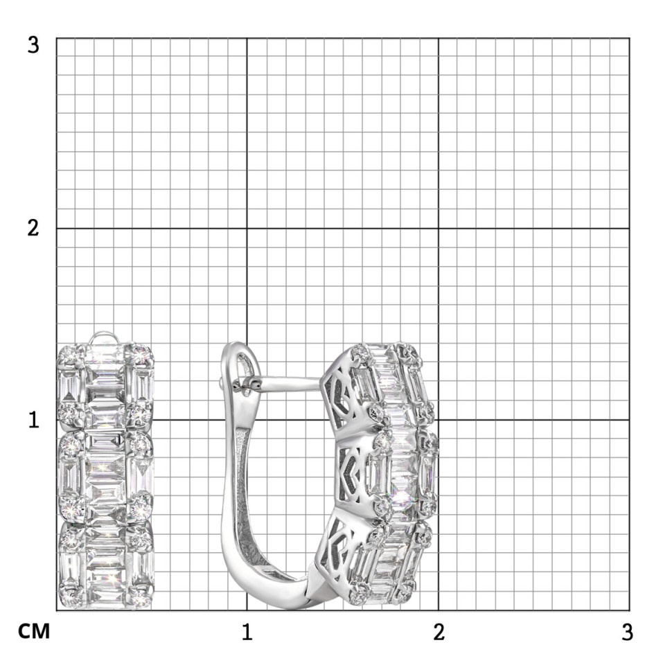 Серьги из белого золота с бриллиантами (051563)