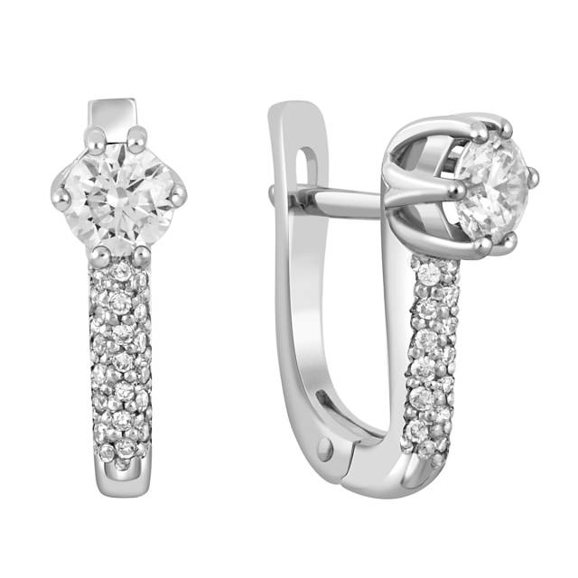 Серьги из платины с бриллиантами (045761)