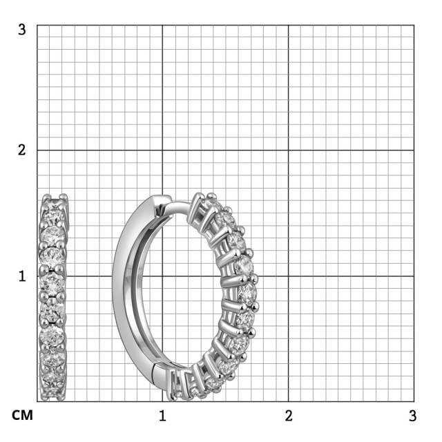 Серьги конго из белого золота с бриллиантами (057691)