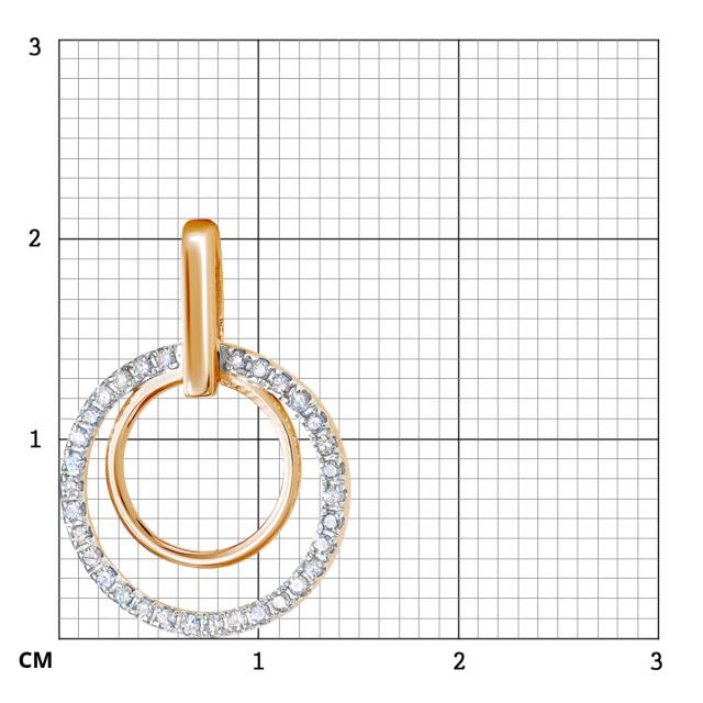 Кулон из красного золота с бриллиантами (054035)