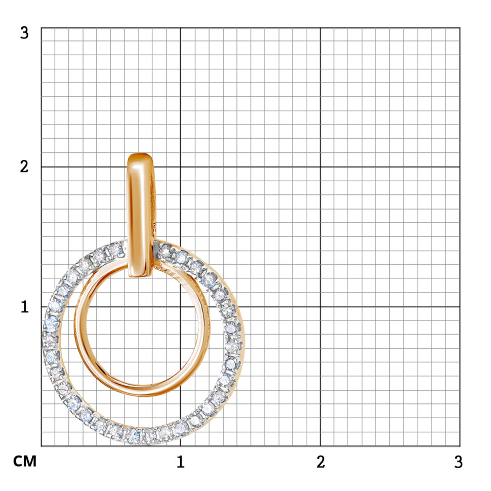 Кулон из красного золота с бриллиантами (054035)