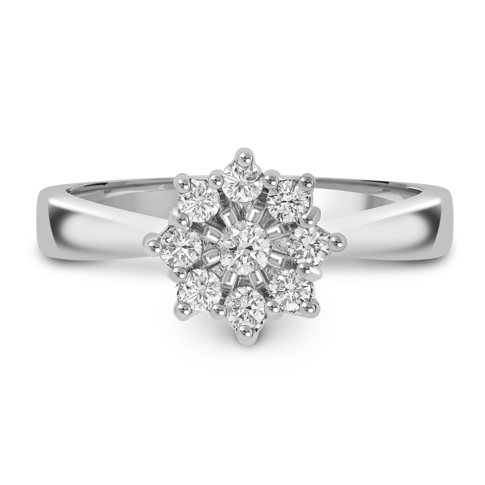 Кольцо из белого золота с бриллиантами (039692)