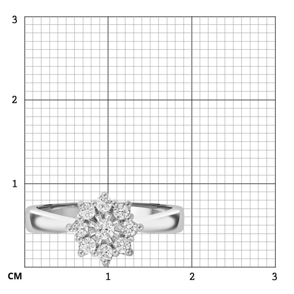 Кольцо из белого золота с бриллиантами (039692)