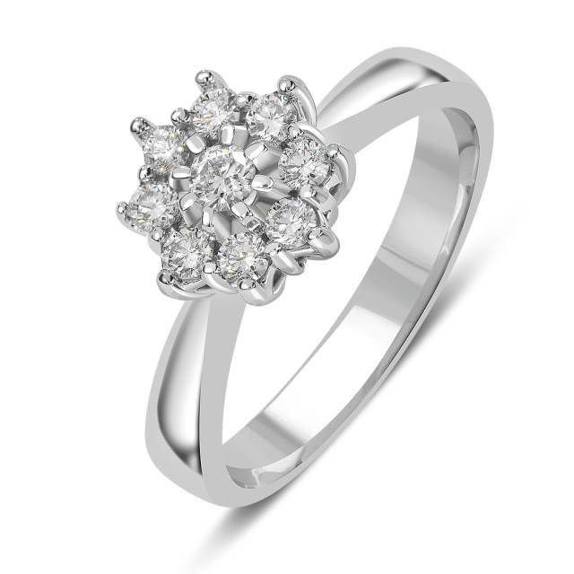 Кольцо из белого золота с бриллиантами (039692)