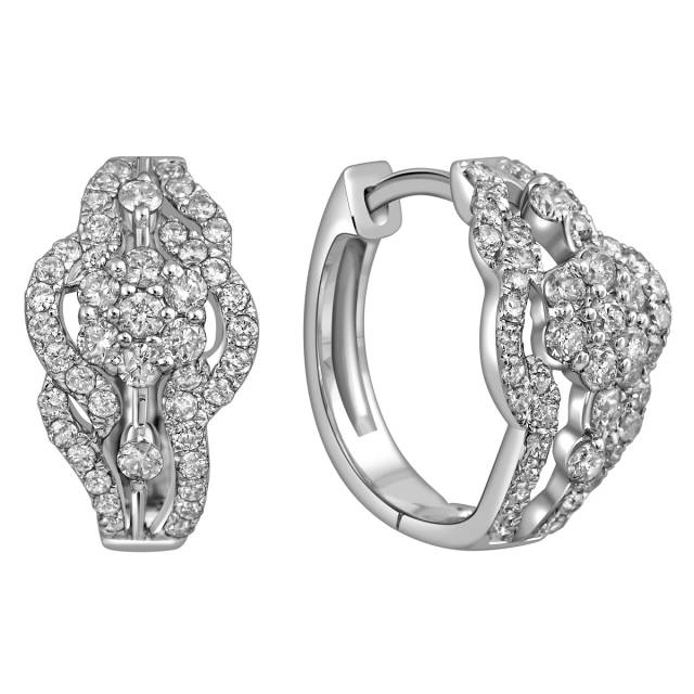 Серьги из белого золота с бриллиантами (014499)