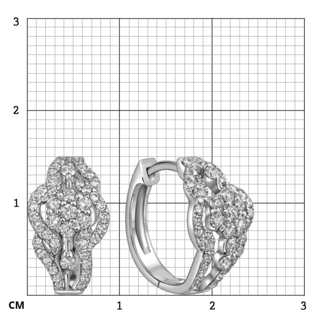 Серьги из белого золота с бриллиантами (014499)