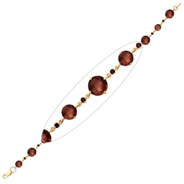 Браслет из красного золота с гранатами (040044)