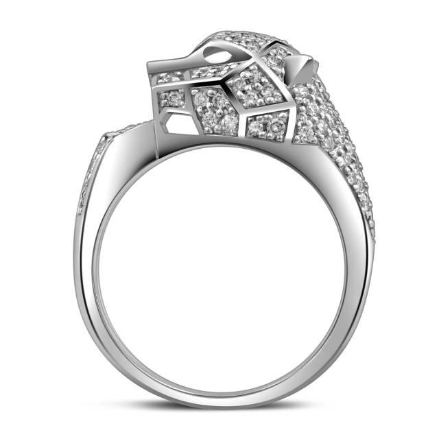 Кольцо из белого золота с бриллиантами (058450)