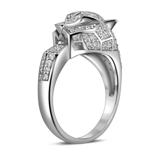 Кольцо из белого золота с бриллиантами (058450)