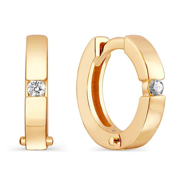 Серьги конго из красного золота с бриллиантами (059876)