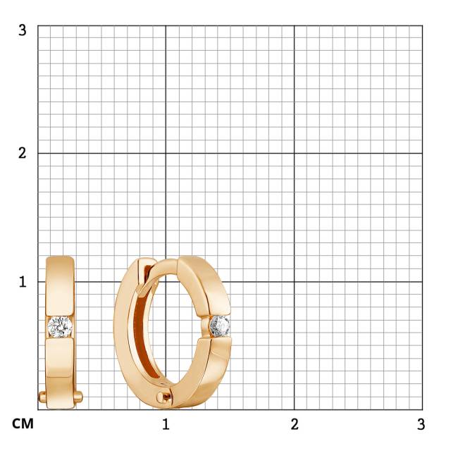 Серьги конго из красного золота с бриллиантами (059876)