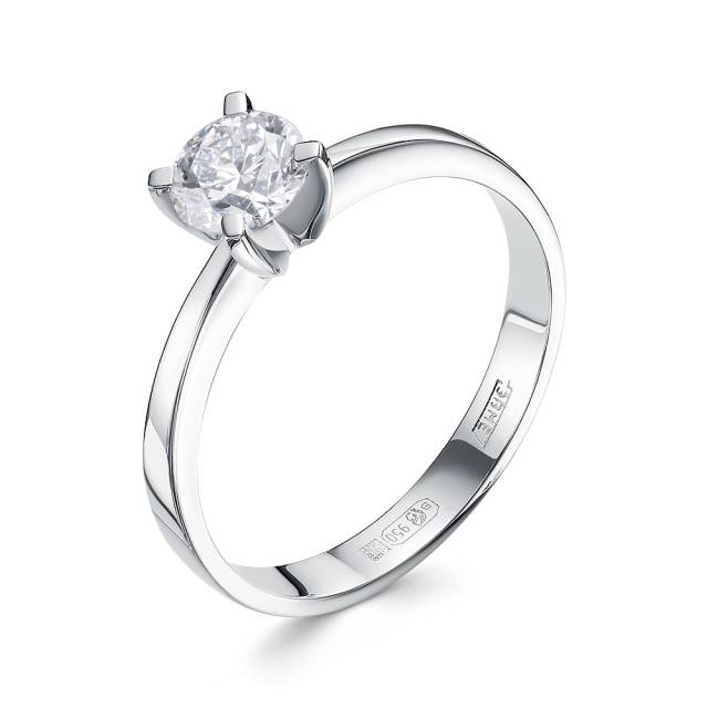 Помолвочное кольцо из платины с бриллиантом (058681)