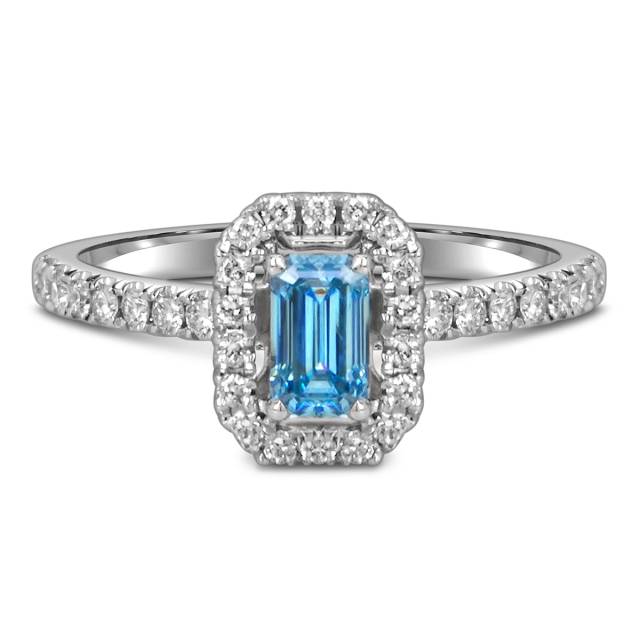 Помолвочное кольцо из белого золота с бриллиантами (060203)