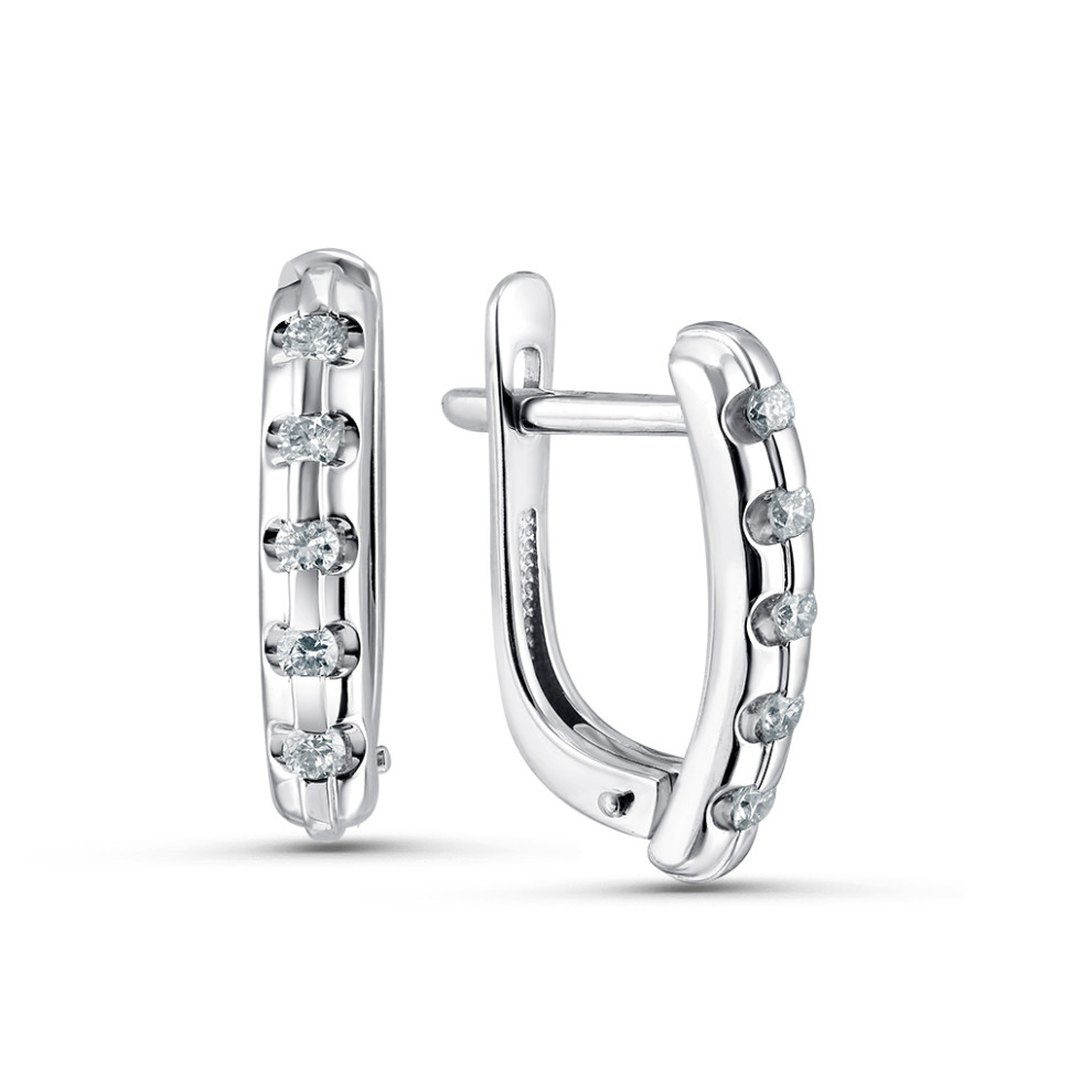 Серьги из белого золота с бриллиантами (060463)