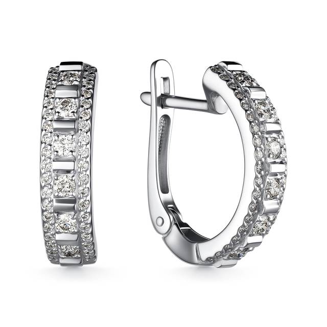 Серьги из белого золота с бриллиантами (060502)