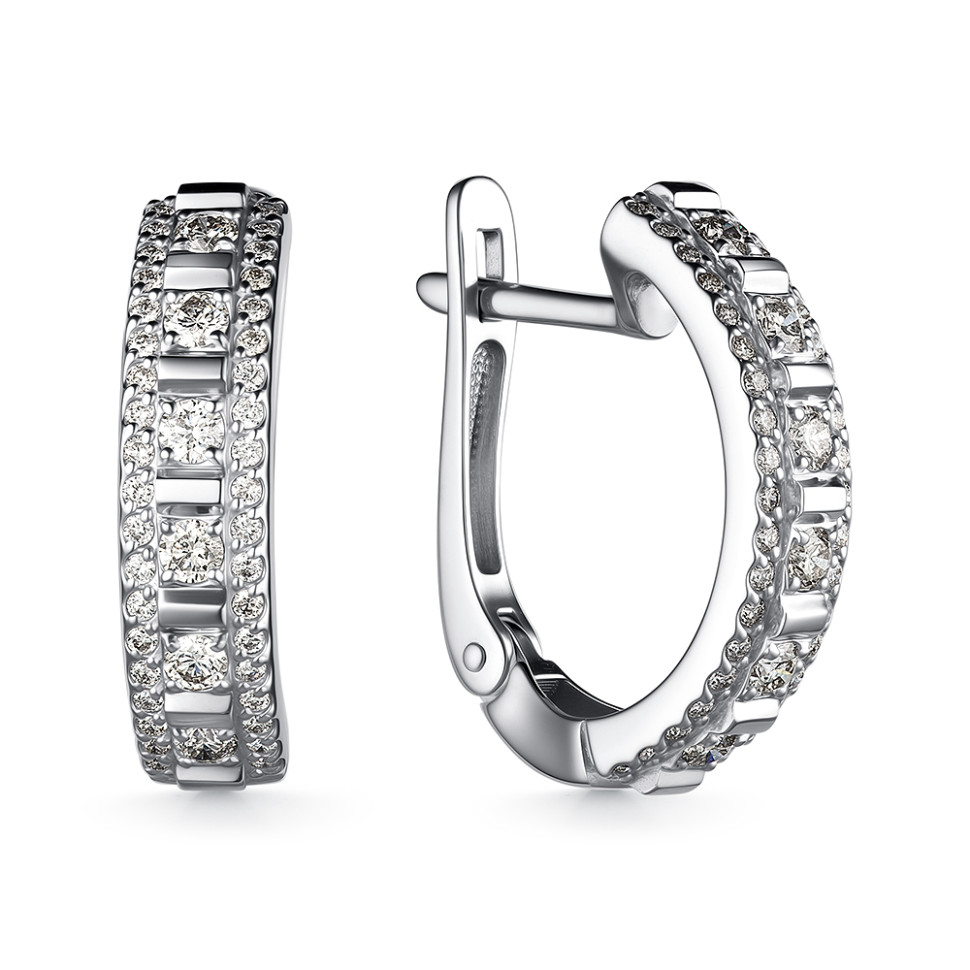 Серьги из белого золота с бриллиантами (060502)