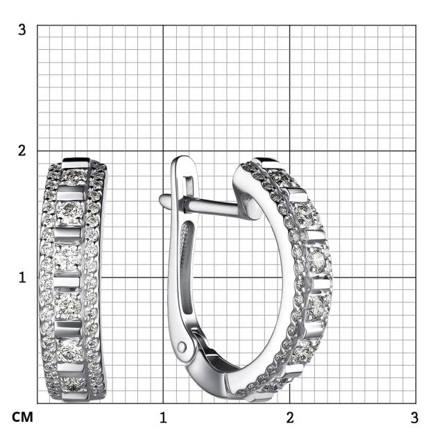 Серьги из белого золота с бриллиантами (060502)