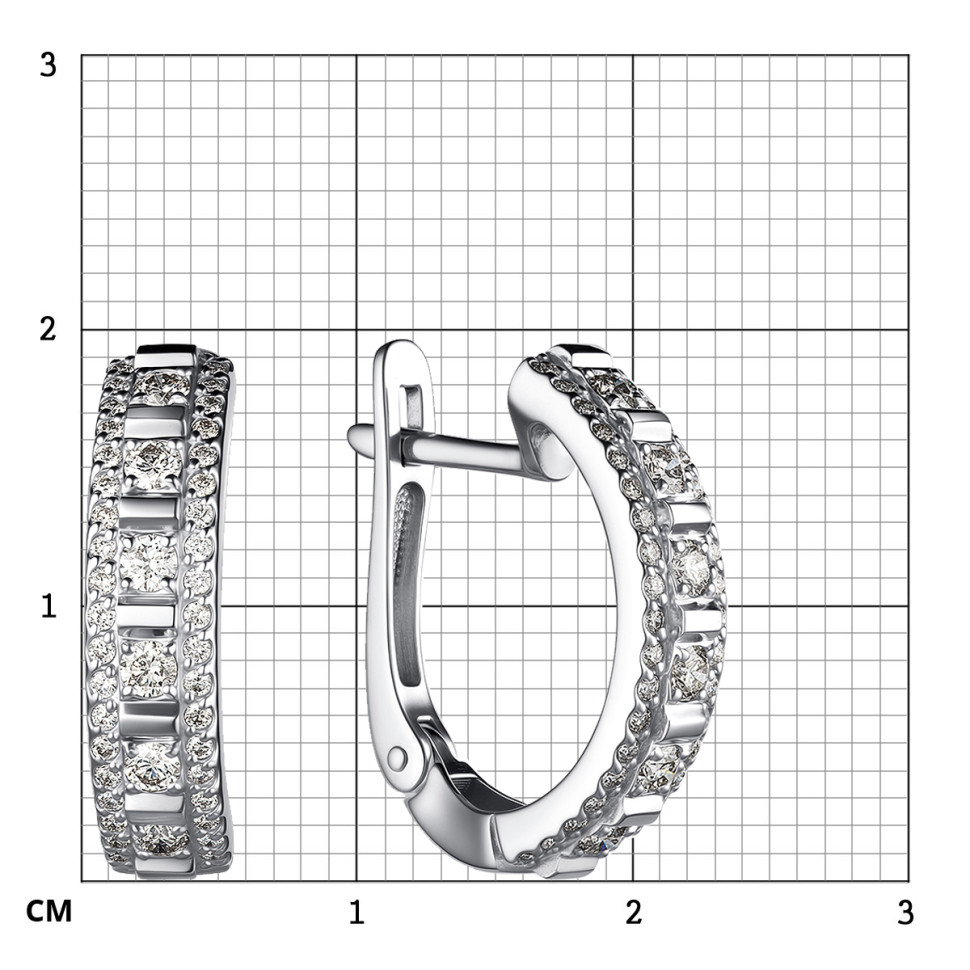 Серьги из белого золота с бриллиантами (060502)