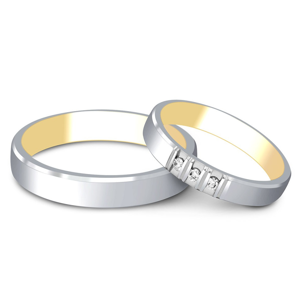 Обручальное кольцо из комбинированного золота Tiamo (014939)