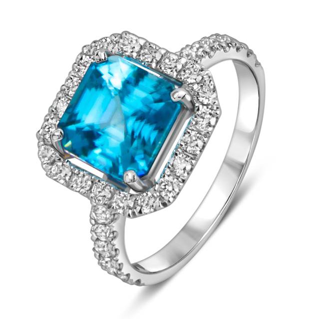 Кольцо из белого золота с бриллиантами и старлитом (059194)