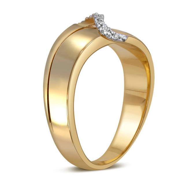 Кольцо из жёлтого золота с бриллиантами (020956)