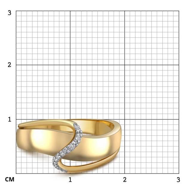 Кольцо из жёлтого золота с бриллиантами (020956)