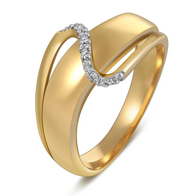 Кольцо из жёлтого золота с бриллиантами (020956)