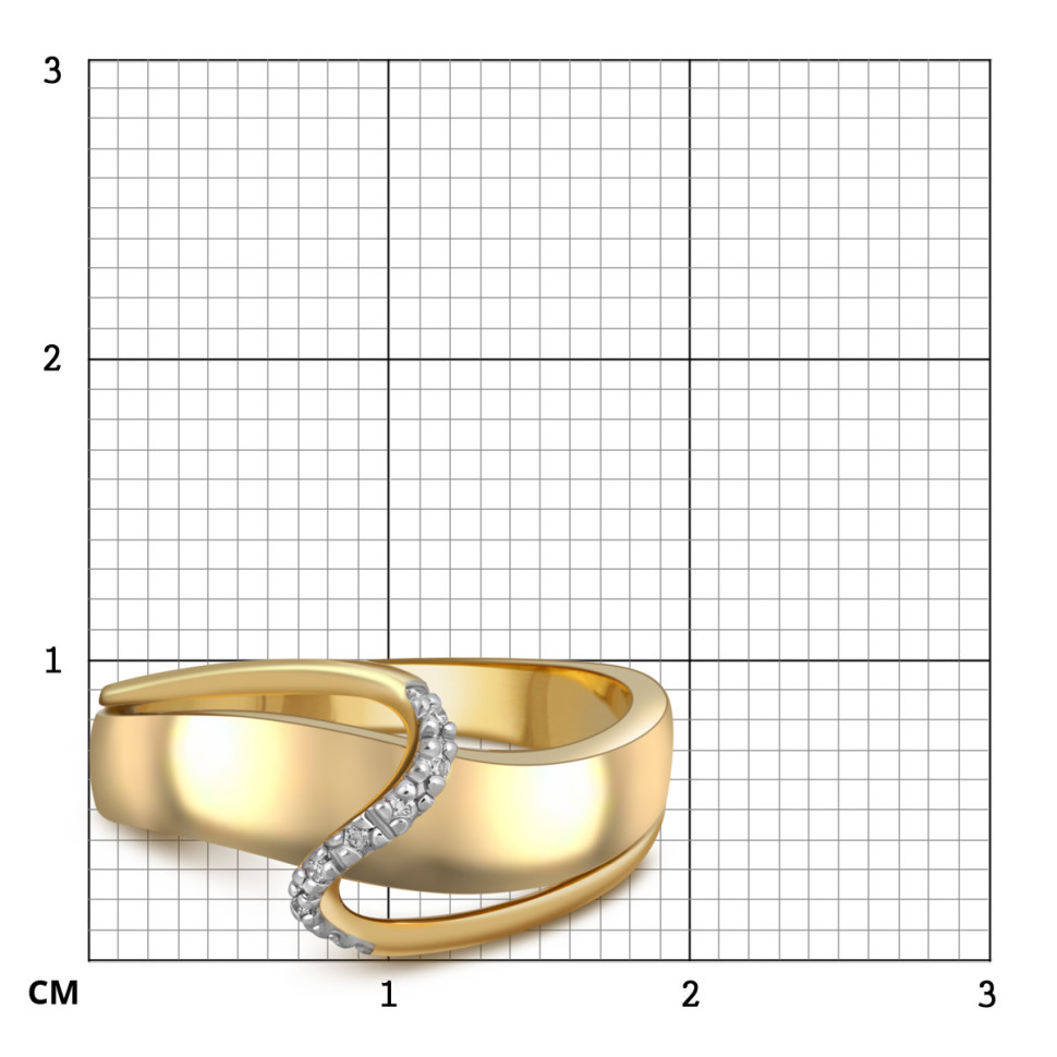Кольцо из жёлтого золота с бриллиантами (020956)