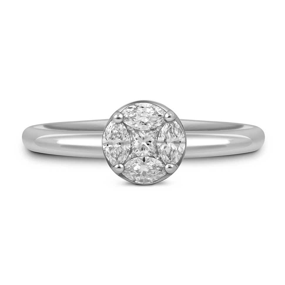 Кольцо из белого золота с бриллиантами 