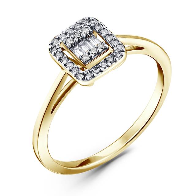 Кольцо из жёлтого золота с бриллиантами (060869)