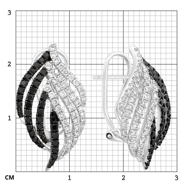 Серьги из белого золота с бриллиантами (015316)
