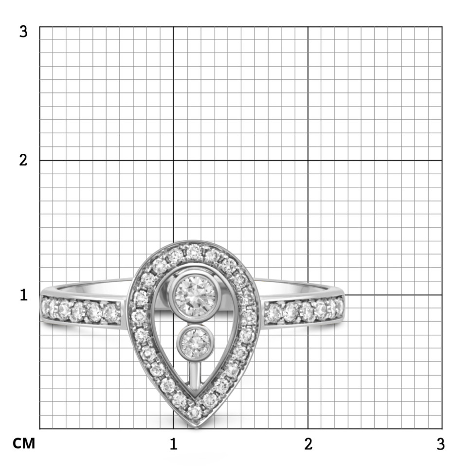 Кольцо из белого золота с бриллиантами (048899)