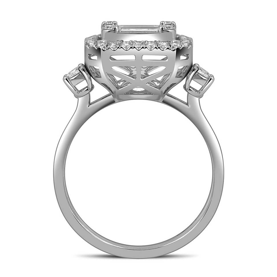 Кольцо из белого золота с бриллиантами (054908)