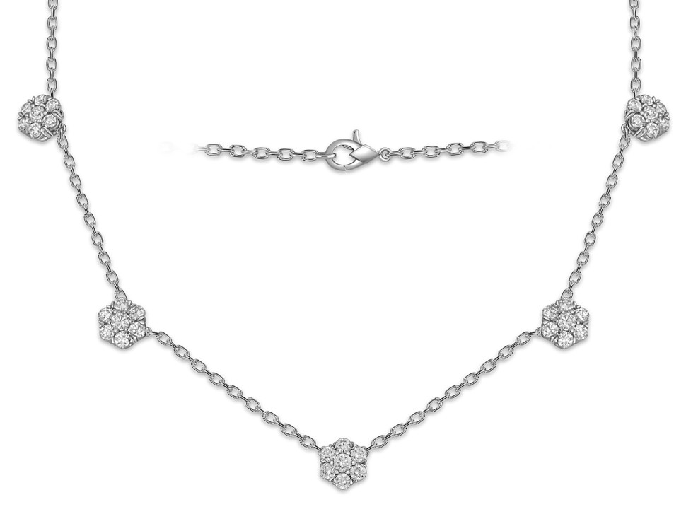 Колье из белого золота с бриллиантами (053770)