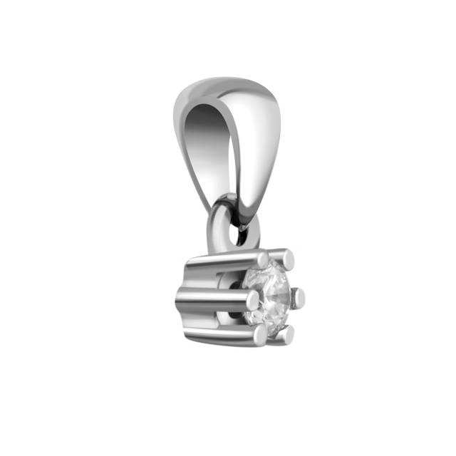 Кулон из белого золота с бриллиантом (027188)