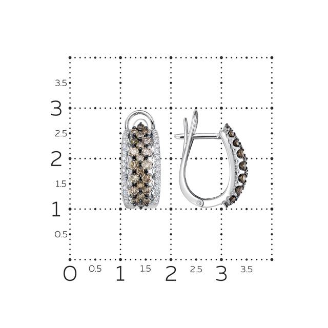 Серьги из белого золота с бриллиантами (058849)