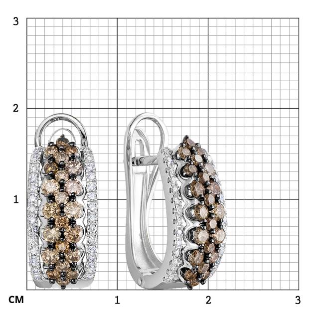 Серьги из белого золота с бриллиантами (058849)