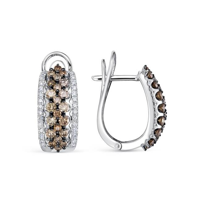 Серьги из белого золота с бриллиантами (058849)