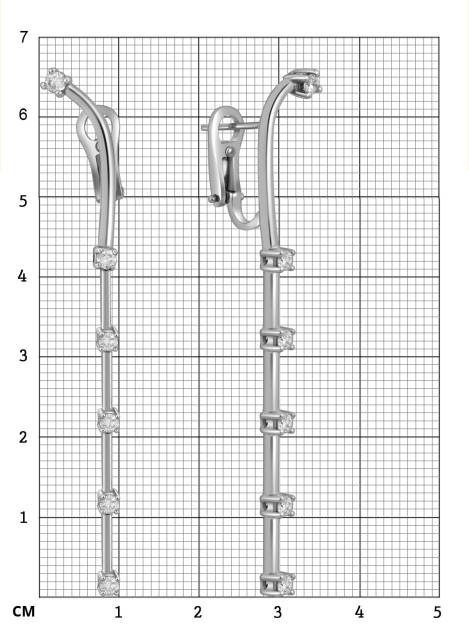 Серьги из белого золота с бриллиантами (048846)