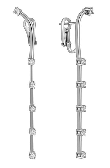 Серьги из белого золота с бриллиантами (048846)