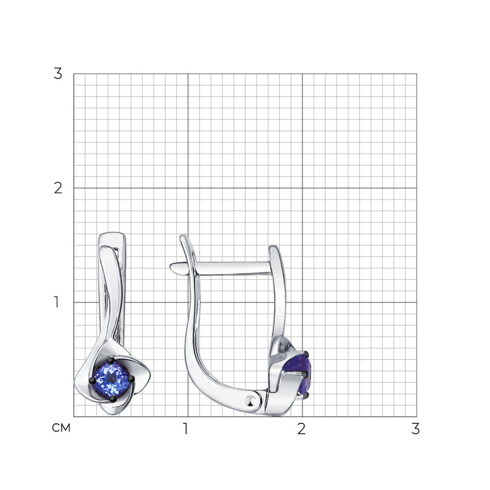 Серьги из белого золота с танзанитами (046763)