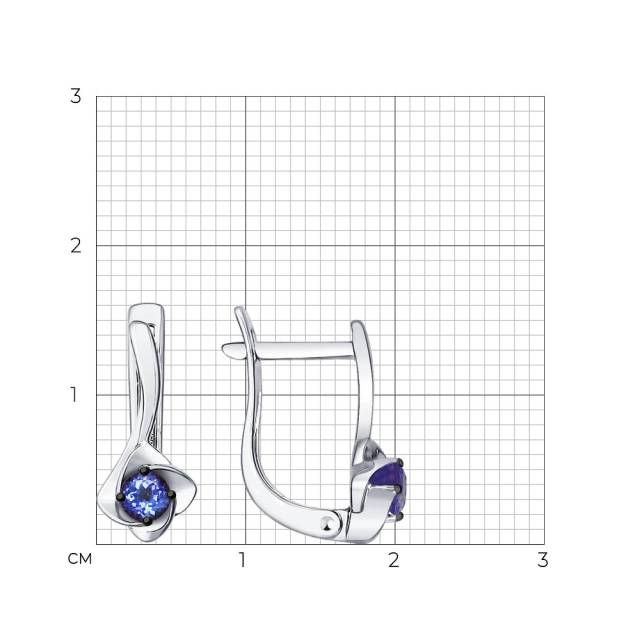 Серьги из белого золота с танзанитами (046763)