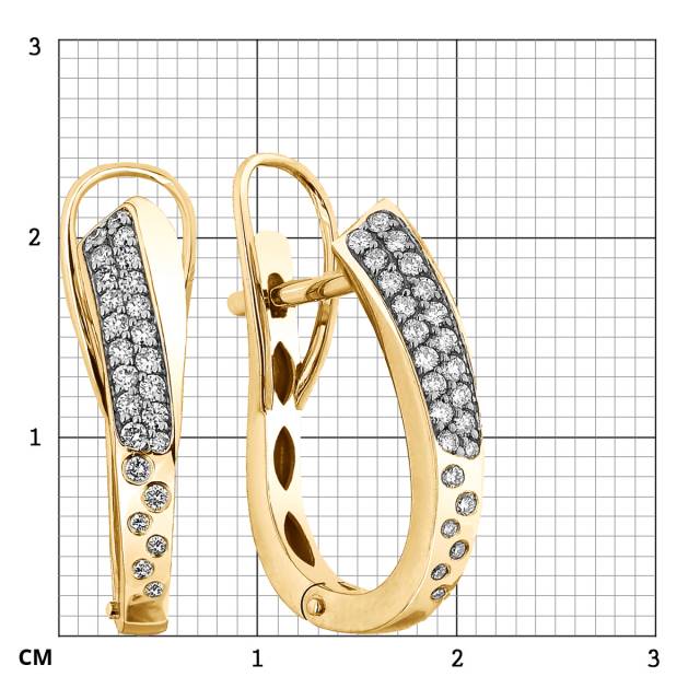 Серьги из жёлтого золота с бриллиантами  (063135)