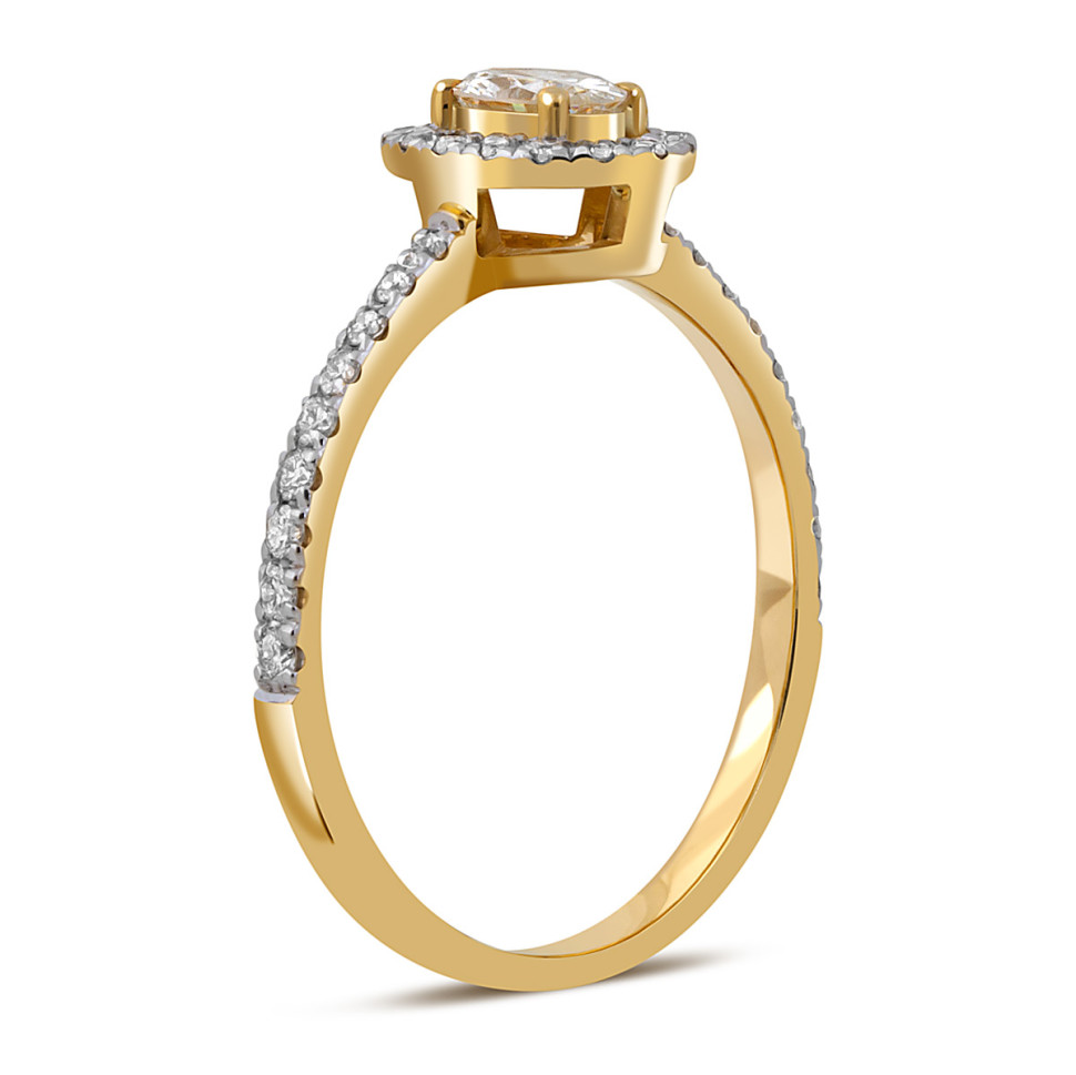 Помолвочное кольцо из жёлтого золота с бриллиантами (049532)