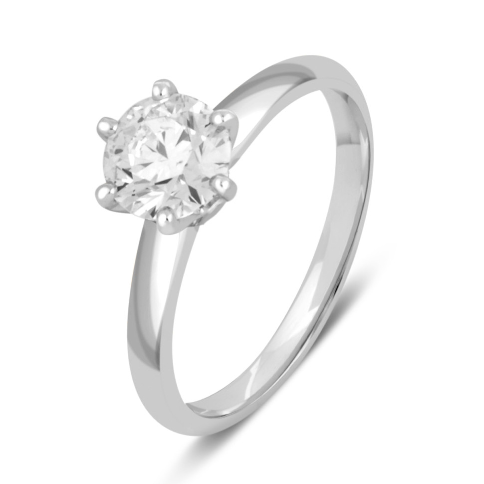 Помолвочное  кольцо из платины с бриллиантом (040604)